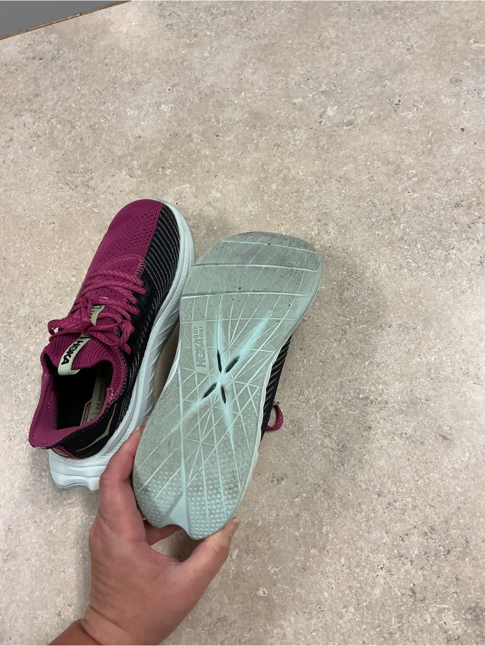 Hoka Carbon X 3 Women’s SZ 7 Running Shoe Festival Fuchsia/Black Hiking Trails - Picture 13 of 13